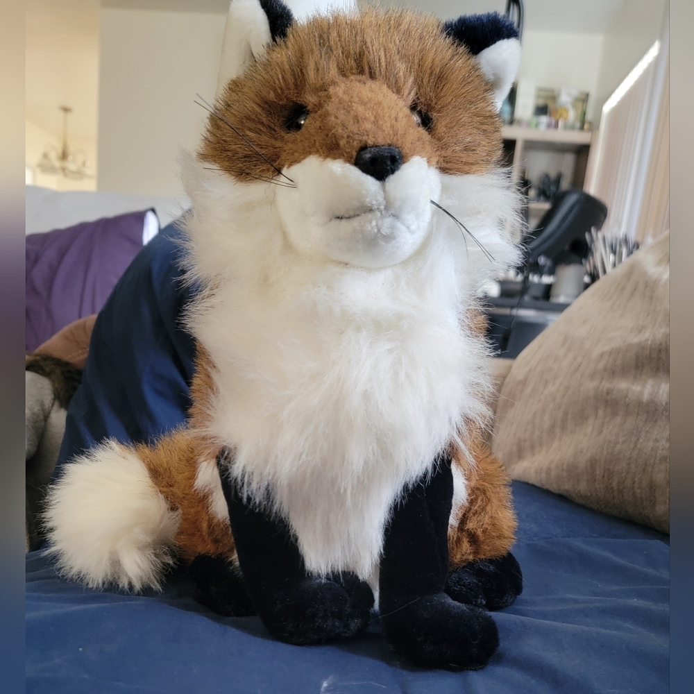 Rare discontinued 1994 GANZ 14" Plush RED FOX Vintage Large Stuffed Animal H1228